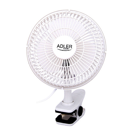 Adler | Fan with clip | AD 7317 | Table Fan | White | Diameter 15 cm | Number of speeds 2 | 30 W | No - 1