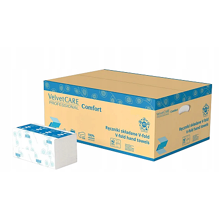 VELVET CARE Ręcznik papierowy ZZ biały celuloza 3000 sztuk 2-warstwowy - 1