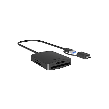 Raidsonic 4-in-1 Card Reader with USB 3.2 Gen 1 Type-A + Type-C | IB-CR302-CU3 - 1