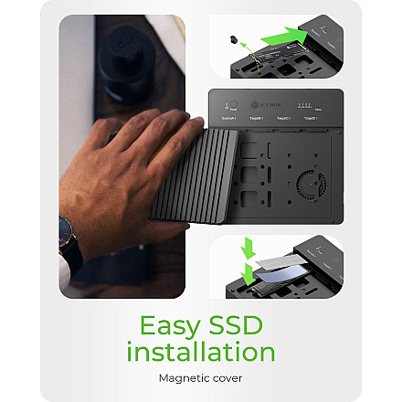 Raidsonic 4-Bays USB4 Duplicator (1:3 clone) for NVMe M.2 SSD | IB-4013MCL-C4 - 3