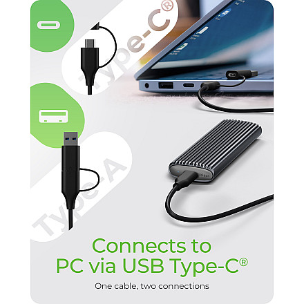 Raidsonic | M.2 NVMe and SATA SSD Enclosure via USB Type-C | IB-1808MCT-CU31 - 6