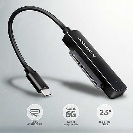 AXAGON USB-C 5Gbps - SATA 6G, 2.5" SSD/HDD SLIM Adapter | ADSA-FP2C - 2
