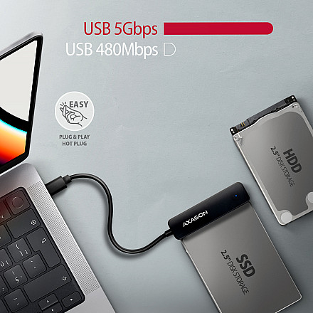 AXAGON USB-C 5Gbps - SATA 6G, 2.5" SSD/HDD SLIM Adapter | ADSA-FP2C - 3