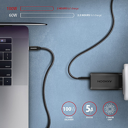 AXAGON SPEED + USB-C, USB 20Gbps Cable, 0.5 m | BUCM32-CM05AB | USB Type-C to USB Type-C - 4