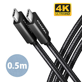 AXAGON SPEED + USB-C, USB 20Gbps Cable, 0.5 m | BUCM32-CM05AB | USB Type-C to USB Type-C