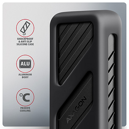 AXAGON USB-C 20Gbps - M.2 NVMe SSD ARMORED Box | EEM2-20G - 5