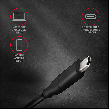 AXAGON Active cable | USB-C to DisplayPort | 1.8 m - 4