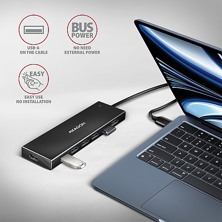 AXAGON SuperSpeed USB-A FLAT Hub | HUE-F7A - 3