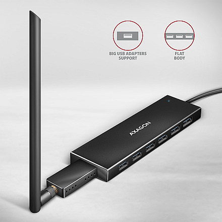 AXAGON SuperSpeed USB-A FLAT Hub | HUE-F7A - 4