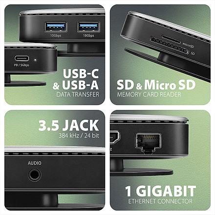 AXAGON USB-C 10Gbps UFO 9in1 Hub | HMC-UFO - 3