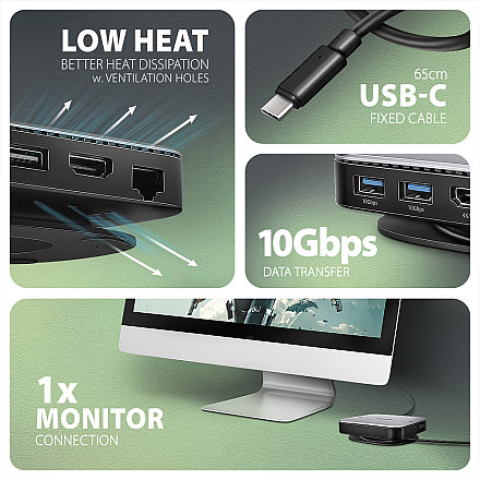 AXAGON USB-C 10Gbps UFO 9in1 Hub | HMC-UFO - 5