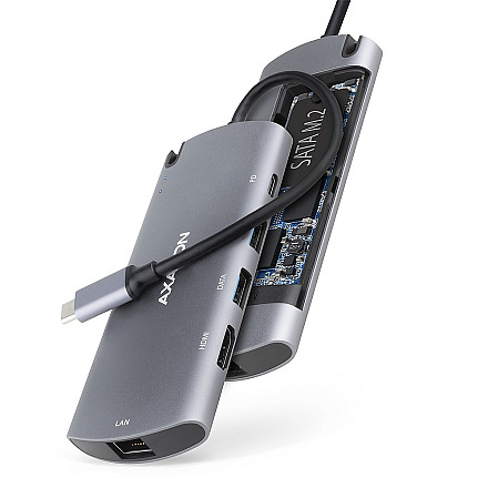 AXAGON SuperSpeed USB-C Combo 6in1 Hub | HMC-6M2 - 1