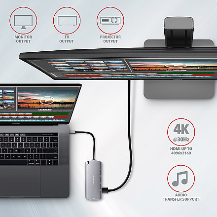 AXAGON SuperSpeed USB-C Combo 6in1 Hub | HMC-6M2 - 5