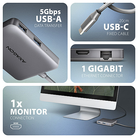 AXAGON USB-C 5Gbps SuperSpeed 5in1 Hub | HMC-5HL - 3