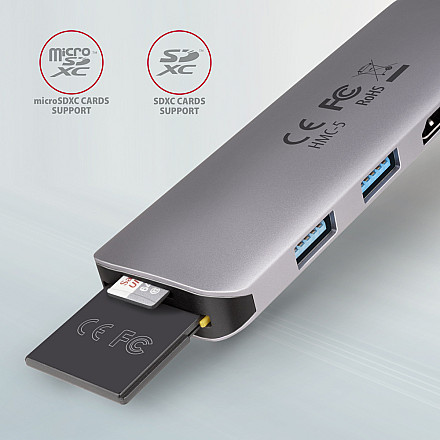 AXAGON SuperSpeed USB-C COMBO 5in1 Hub | HMC-5 - 3