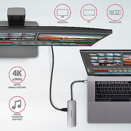 AXAGON SuperSpeed USB-C COMBO 5in1 Hub | HMC-5 - 4