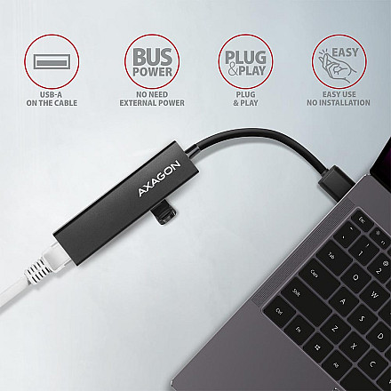 AXAGON SuperSpeed USB-A Hub and Gigabit LAN | HMA-GL3A - 4