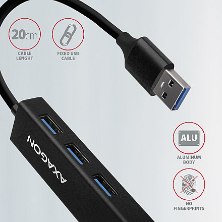 AXAGON SuperSpeed USB-A Hub and Gigabit LAN | HMA-GL3A - 5