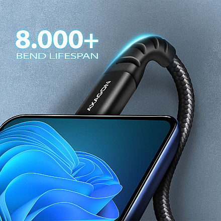 AXAGON Data and charging cable, 2 m | BUCM-CM20AB | USB Type C to USB Type C - 4