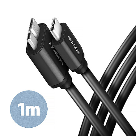 AXAGON Data and power suply cable, 1 m | BUMM3-CM10AB | USB Type C to USB Type Micro-B - 1