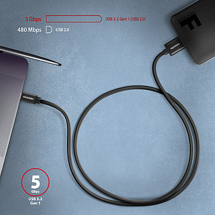 AXAGON Data and power suply cable, 1 m | BUMM3-CM10AB | USB Type C to USB Type Micro-B - 4