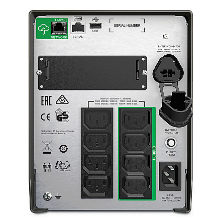 Schneider Electric APC Smart-UPS, Tower, 8x IEC C13 outlets, SmartConnect Port+SmartSlot, AVR, LCD - 2