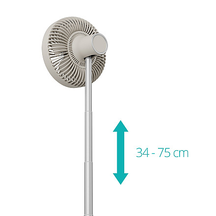 Duux Fan | Rize Flex | Stand Fan | Greige | Diameter 21 cm | Number of speeds 4 | Oscillation | 10 W | No - 7