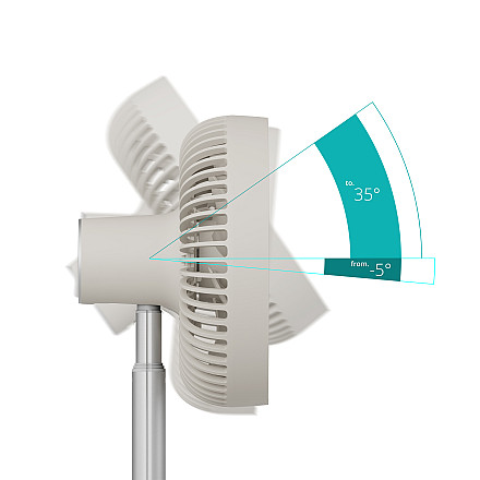 Duux Fan | Rize Flex | Stand Fan | Greige | Diameter 21 cm | Number of speeds 4 | Oscillation | 10 W | No - 9