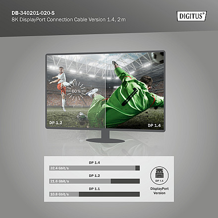 Digitus Connection Cable | DB-340201-020-S | DisplayPort to DisplayPort - 6