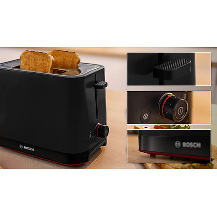 Bosch Compact Toaster | TAT3M123 MyMoment | Power 950 W | Number of slots 2 | Housing material Plastic | Black - 4