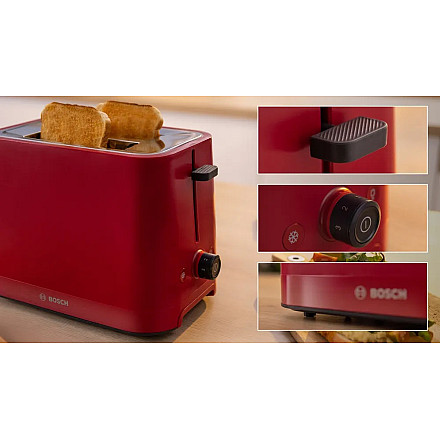 Bosch Compact Toaster | TAT3M124 MyMoment | Number of slots 2 | Housing material Plastic | Red - 4