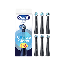 Oral-B Replaceable toothbrush heads | iO UltimateClean | Heads | For adults | Number of brush heads included 6 | Black