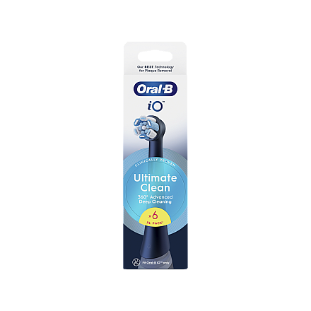 Oral-B Replaceable toothbrush heads | iO UltimateClean | Heads | For adults | Number of brush heads included 6 | Black - 3
