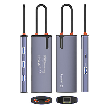 ColorWay 6-in-1 Docking Station | CW-HUB03 | 100 W - 7