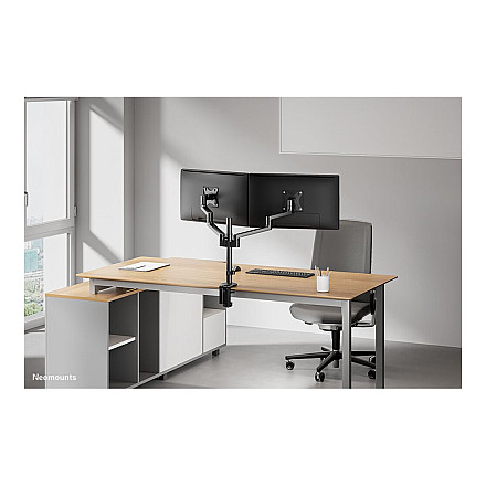 Neomounts NEXT Lite DS60-425BL2 Dual monitor arm - 17-27" - 0-8 kg/screen - space saving T-Rex model - 100% plastic-free packaging - black - 14