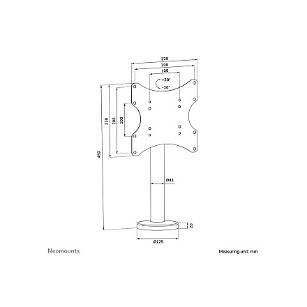 Neomounts DS42-430BL12 TV stand 1 screen - 23-43