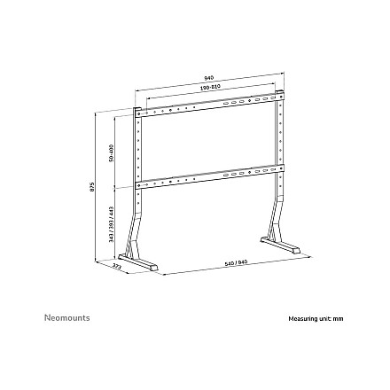 Neomounts DS45-430BL18 TV stand 1 screen - 45-90" - 0-60 kg - VESA 200x200-800x400 - height adjustment 10 cm - black | Neomounts - 14