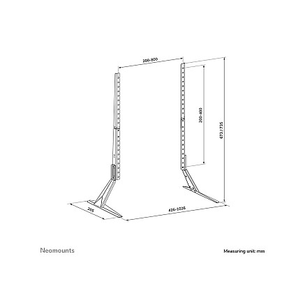 Neomounts DS45-430BL19 TV stand 1 screen - 23-75" - 0-40 kg - VESA 200x200-800x400 - height adjustment 6,2 cm - black | Neomounts - 13