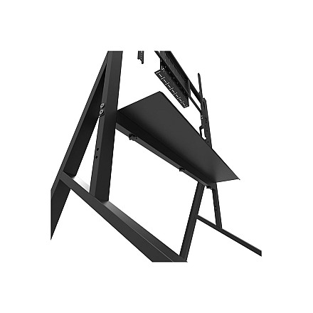 Neomounts MOVE Go FL50-525BL1 TV trolley - 55-86" - max 76 kg - manual h 106-136 cm - VESA 100x100-900x600 - incl. hardware shelf - lockable - 4