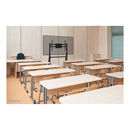 Neomounts MOVE Go FL50-525BL1 TV trolley - 55-86" - max 76 kg - manual h 106-136 cm - VESA 100x100-900x600 - incl. hardware shelf - lockable - 7