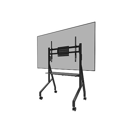 Neomounts MOVE Go FL50-525BL1 TV trolley - 55-86" - max 76 kg - manual h 106-136 cm - VESA 100x100-900x600 - incl. hardware shelf - lockable - 1