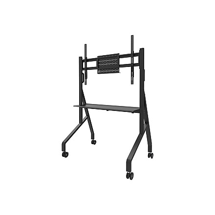 Neomounts MOVE Go FL50-525BL1 TV trolley - 55-86" - max 76 kg - manual h 106-136 cm - VESA 100x100-900x600 - incl. hardware shelf - lockable - 3
