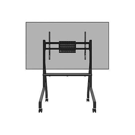 Neomounts MOVE Go FL50-525BL1 TV trolley - 55-86" - max 76 kg - manual h 106-136 cm - VESA 100x100-900x600 - incl. hardware shelf - lockable - 2