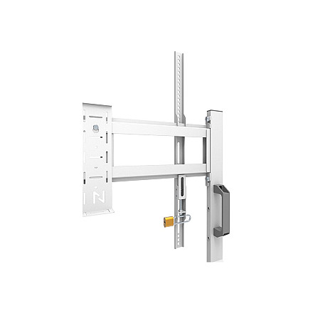 Neomounts MOVE Go FL50-525WH1 TV trolley - 55-86" - max 76 kg - manual h 106-136 cm - VESA 100x100-900x600 - incl. hardware shelf - lockable - 9