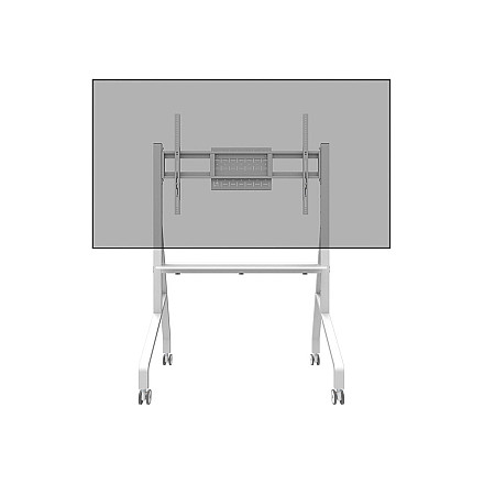 Neomounts MOVE Go FL50-525WH1 TV trolley - 55-86" - max 76 kg - manual h 106-136 cm - VESA 100x100-900x600 - incl. hardware shelf - lockable - 3