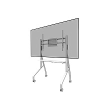 Neomounts MOVE Go FL50-525WH1 TV trolley - 55-86" - max 76 kg - manual h 106-136 cm - VESA 100x100-900x600 - incl. hardware shelf - lockable