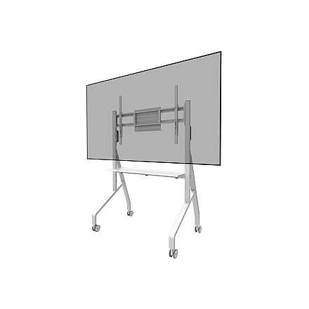 Neomounts MOVE Go FL50-525WH1 TV trolley - 55-86" - max 76 kg - manual h 106-136 cm - VESA 100x100-900x600 - incl. hardware shelf - lockable - 1