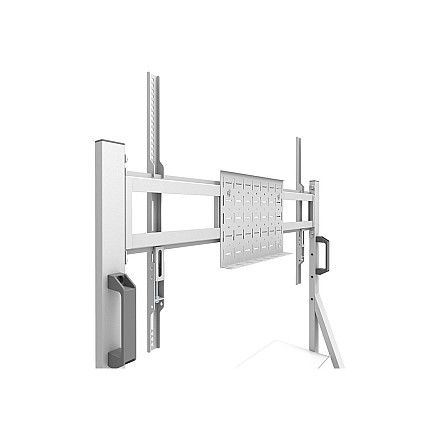 Neomounts MOVE Go FL50-525WH1 TV trolley - 55-86" - max 76 kg - manual h 106-136 cm - VESA 100x100-900x600 - incl. hardware shelf - lockable - 10