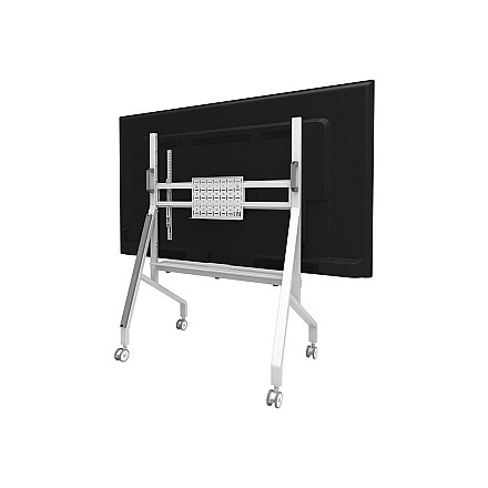 Neomounts MOVE Go FL50-525WH1 TV trolley - 55-86" - max 76 kg - manual h 106-136 cm - VESA 100x100-900x600 - incl. hardware shelf - lockable - 7