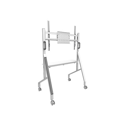 Neomounts MOVE Go FL50-525WH1 TV trolley - 55-86" - max 76 kg - manual h 106-136 cm - VESA 100x100-900x600 - incl. hardware shelf - lockable - 5